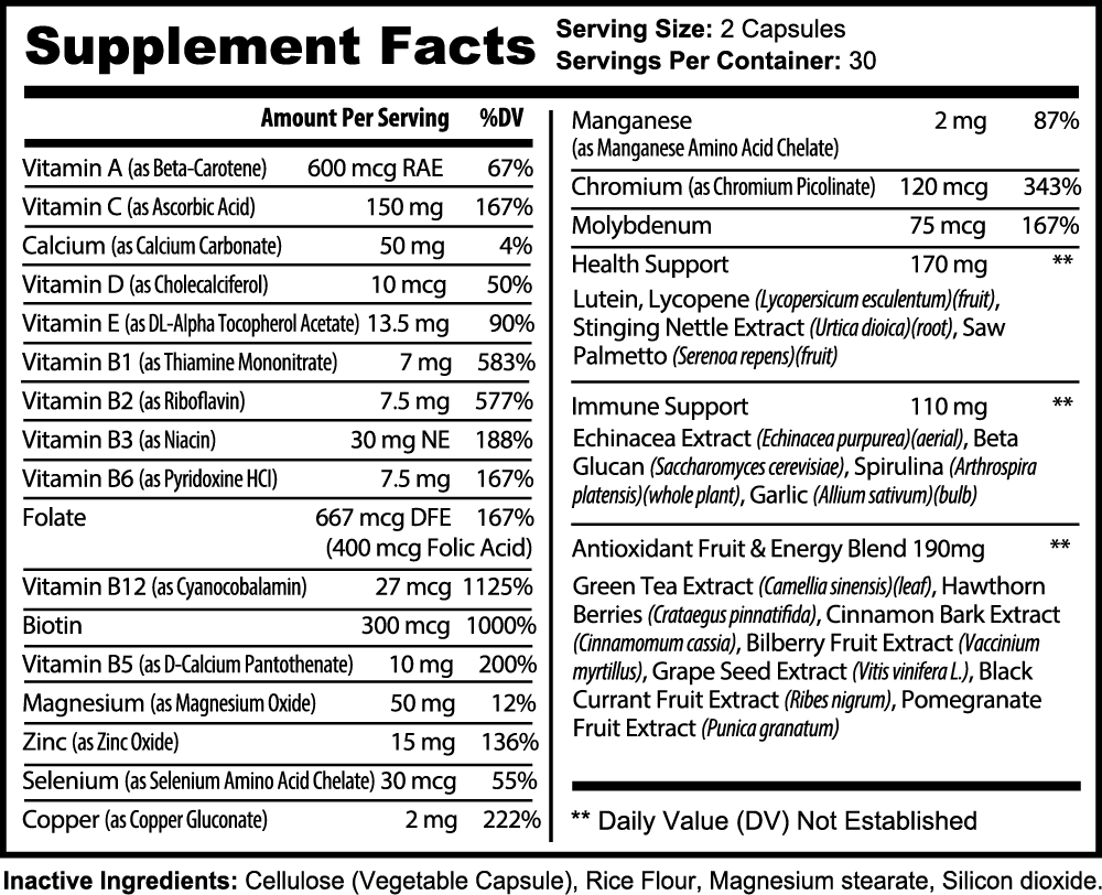 Vitamin A,C,D,E & Zinc Complete Multivitamin